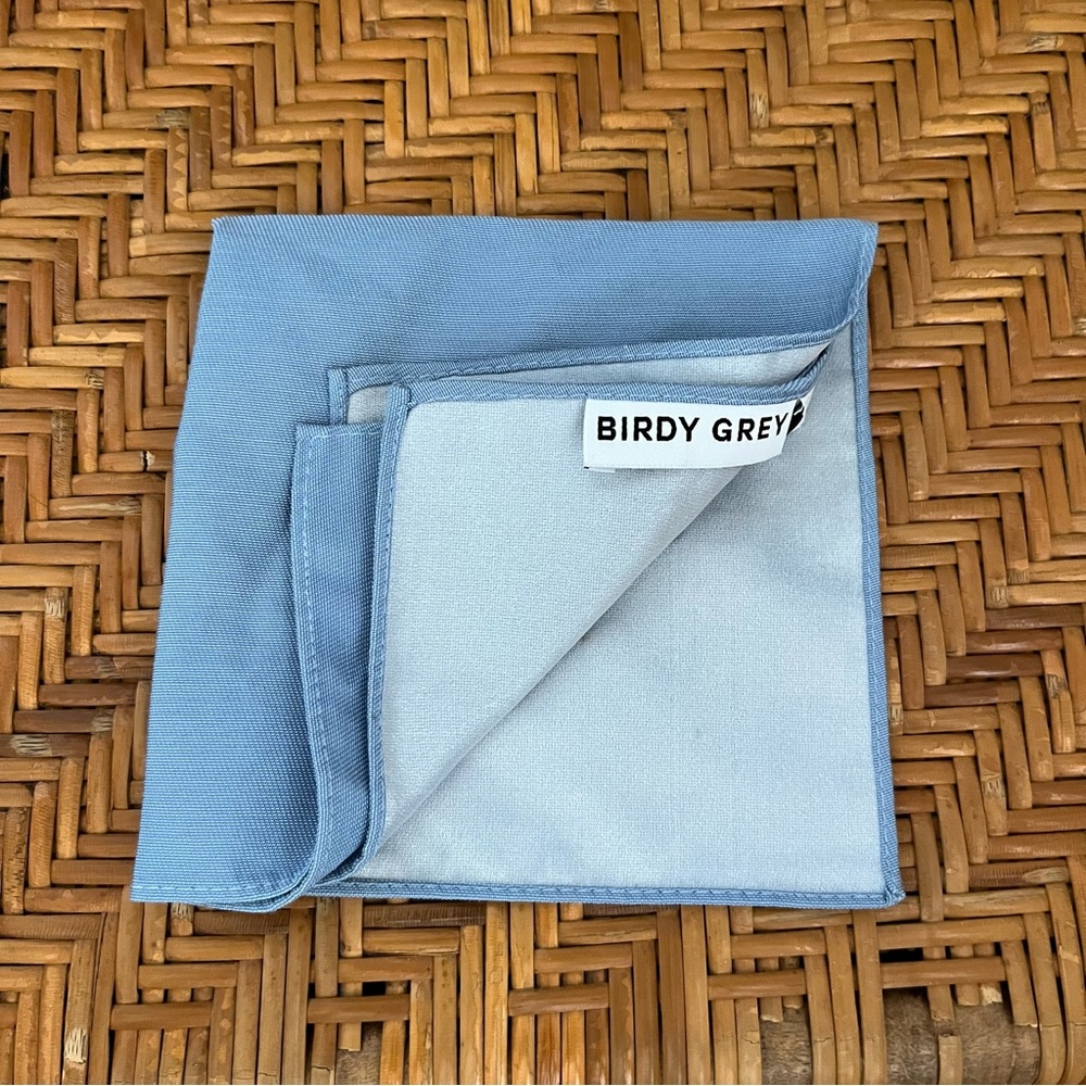 Birdy Grey Sky Blue Pocket Square